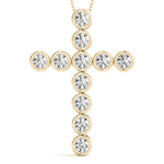 Yellow Gold Diamond Cross Pendant | Religious Jewelry
