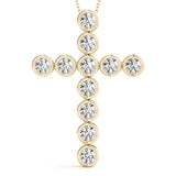 Yellow Gold Diamond Cross Pendant | Religious Jewelry