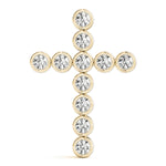 Diamond Religious Cross Pendant - 14K Yellow Gold