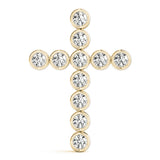 Diamond Religious Cross Pendant - 14K Yellow Gold