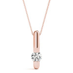 Rose Gold 0.5CT Lab Diamond Solitaire Pendant
