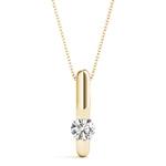 0.5CT Lab Diamond 14K Yellow Gold Solitaire Pendant