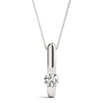 14K White Gold Lab Diamond Solitaire Pendant