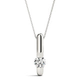 14K White Gold Lab Diamond Solitaire Pendant