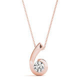 0.5 CT Lab Diamond Rose Gold Solitaire Pendant