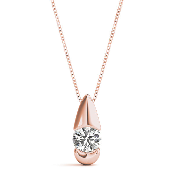 Rose Gold 0.5CT Lab Diamond Solitaire Pendant