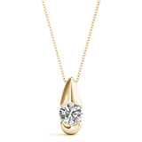 18K Yellow Gold 0.5CT Lab Diamond Solitaire Pendant