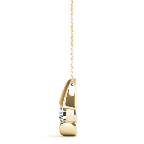 0.5CT Lab Diamond 14K Yellow Gold Solitaire Pendant