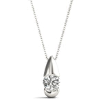 White Platinum 0.5CT Lab Diamond Solitaire Pendant