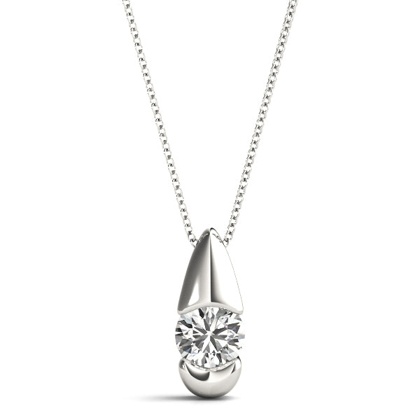 White Platinum 0.5CT Lab Diamond Solitaire Pendant