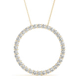 14K Yellow Gold Diamond Circle Pendant