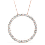 14K Rose Gold Diamond Circle Pendant