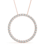 14K Rose Gold Diamond Circle Pendant
