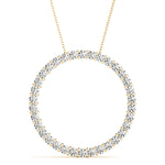 14K Yellow Gold Diamond Circle Pendant