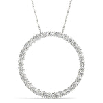Platinum White Diamond Circle Pendant