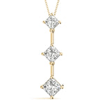 18K Yellow Gold Lab Diamond 3-Stone Pendant