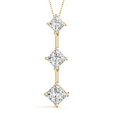 18K Yellow Gold Lab Diamond 3-Stone Pendant