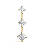 14K Yellow Gold Lab Diamond 3-Stone Square Pendant