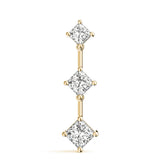 14K Yellow Gold Lab Diamond 3-Stone Square Pendant