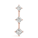 Rose Gold Lab Diamond 3-Stone Square Pendant