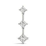 Platinum 3-Stone Square Diamond Pendant