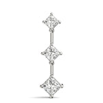 18K White Gold Square Diamond 3-Stone Pendant