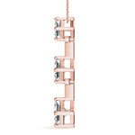 18K Rose Gold Lab Diamond 3-Stone Pendant