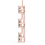 18K Rose Gold Lab Diamond 3-Stone Pendant