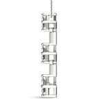 14K White Gold Lab Diamond 3-Stone Pendant