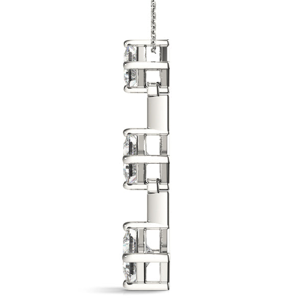 14K White Gold Lab Diamond 3-Stone Pendant