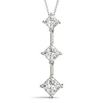 14K White Gold Lab Diamond 3-Stone Pendant