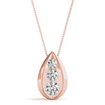 Rose Gold Lab Diamond 3-Stone Pendant 0.5ctw