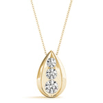 14K Yellow Gold Lab Diamond 3-Stone Pendant