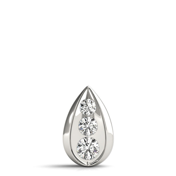 18K White Gold Lab Diamond 3-Stone Pendant