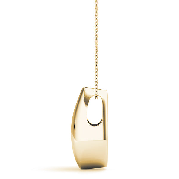 18K Yellow Gold Round Lab Diamond Pendant