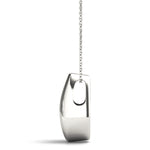 14K White Gold Lab Diamond 3-Stone Pendant