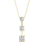 18K Yellow Gold Lab Diamond 3-Stone Pendant