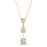 14K Yellow Gold Lab Diamond 3-Stone Pendant