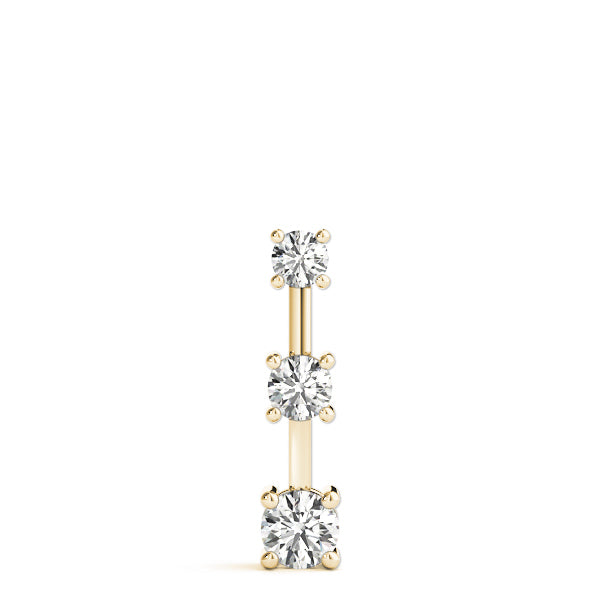 14K Yellow Gold Lab Diamond 3-Stone Pendant
