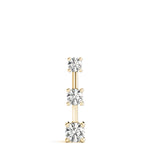 18K Yellow Gold Lab Diamond 3-Stone Pendant
