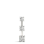 14K White Gold Lab Diamond 3-Stone Pendant