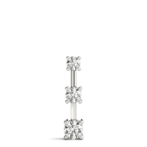 14K White Gold Lab Diamond 3-Stone Pendant