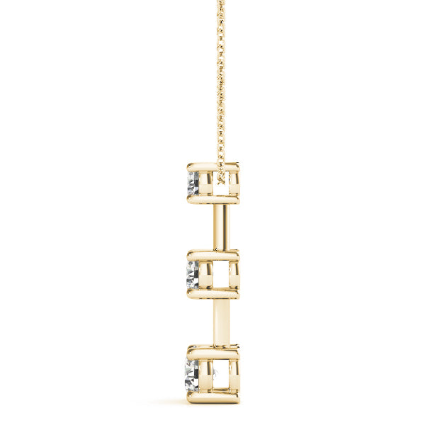 18K Yellow Gold Lab Diamond 3-Stone Pendant