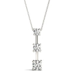 Lab Diamond 3-Stone 18K White Gold Pendant