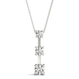 Platinum White 3-Stone Lab Diamond Pendant