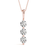 Rose Gold 3-Stone Lab Diamond Pendant