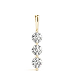 18K Yellow Gold Round Diamond 3-Stone Pendant
