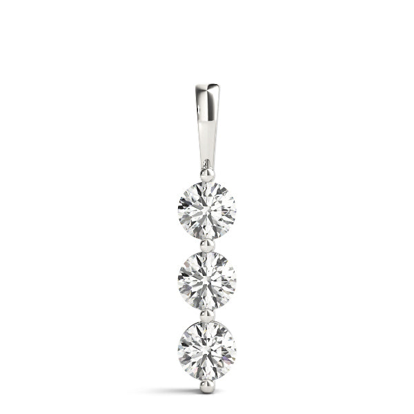 White Gold 3-Stone Lab Diamond Pendant