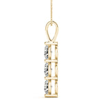 18K Yellow Gold Round Diamond 3-Stone Pendant