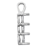14K White Gold Lab Diamond 3-Stone Pendant